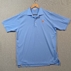 Peter Millar Summer Comfort Golf Polo Men's Large Blue ASGA 1935 Logo